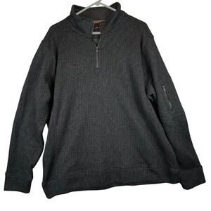 Jeremiah Mens XL Herringbone 1/4 Zip Pullover Sweatshirt‎ Gray Blue Long Sleeve